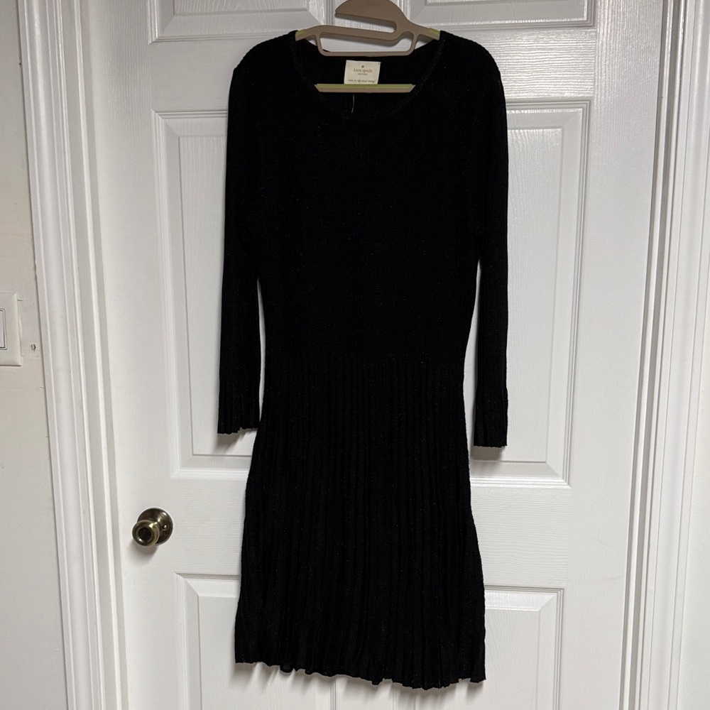 Kate Spade Black Ribbed Knit Dress
